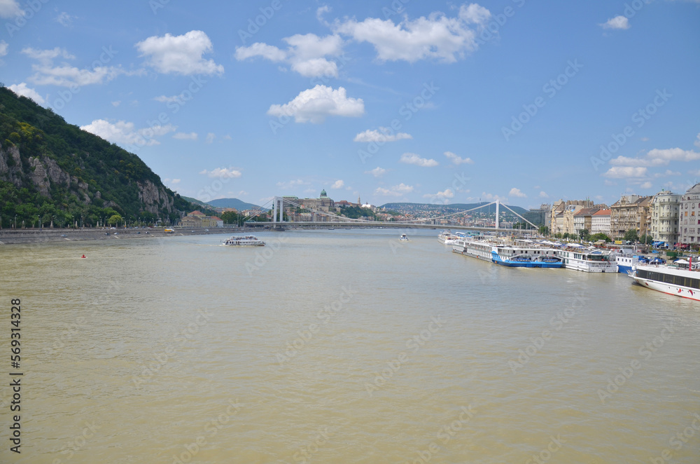 Fototapeta premium Elisabeth Bridge is a bridge of Budapest, connecting Buda and Pest across the River Danube