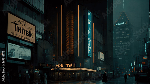 Tableau sur toile CyberPunk type building