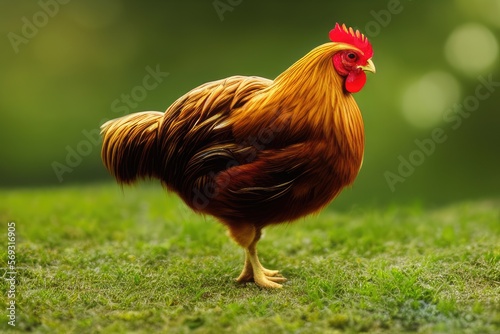 High-Resolution Image of a Chicken Showcasing the Beautiful and Majestic Characteristics of this Popular Farm Animal © Gabriele