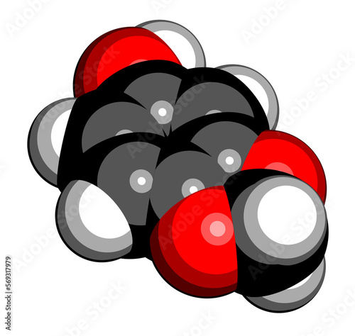 Sesamol herbal molecule. Present in sesame oil. 3D rendering. photo
