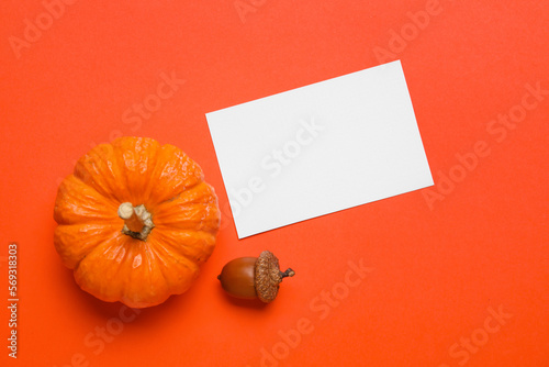 Paper sheet, pumpkin and ac...