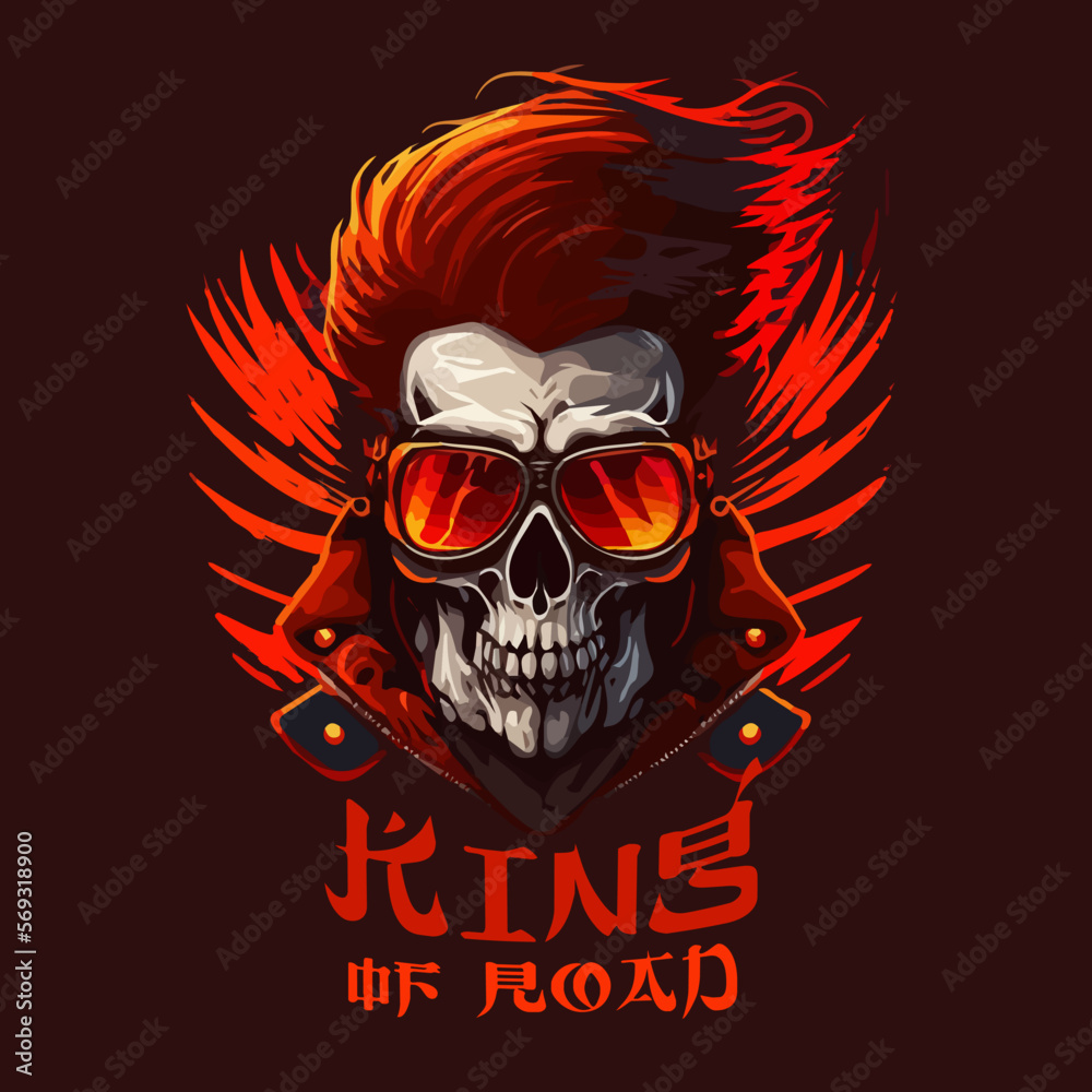 Skull Rider tshirt vector illustration. Skull Rider tshirt vector illustration.