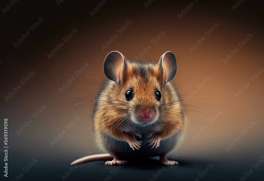 rat on a black background created with Generative AI technology