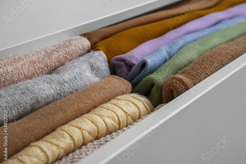 Organized drawer with rolle...