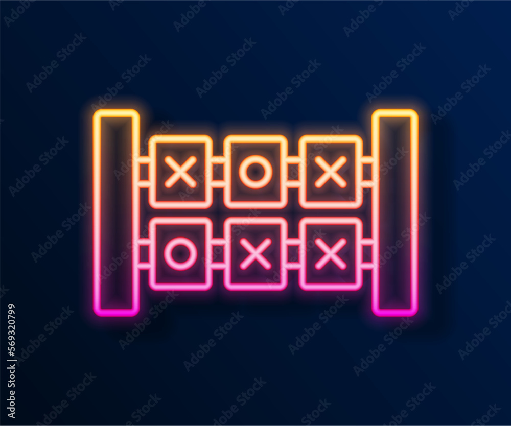 Glowing neon line Education logic game for preschool kids icon isolated on black background. Kids activity sheet. Count the number of cubes. Vector