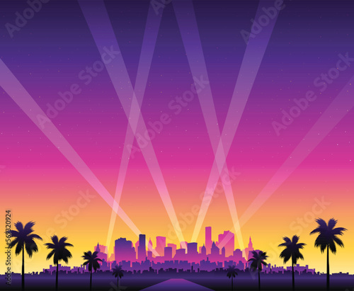 Hollywood panoramic cityscape background