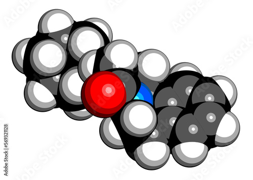 Arpraziquantel drug molecule. 3D rendering.