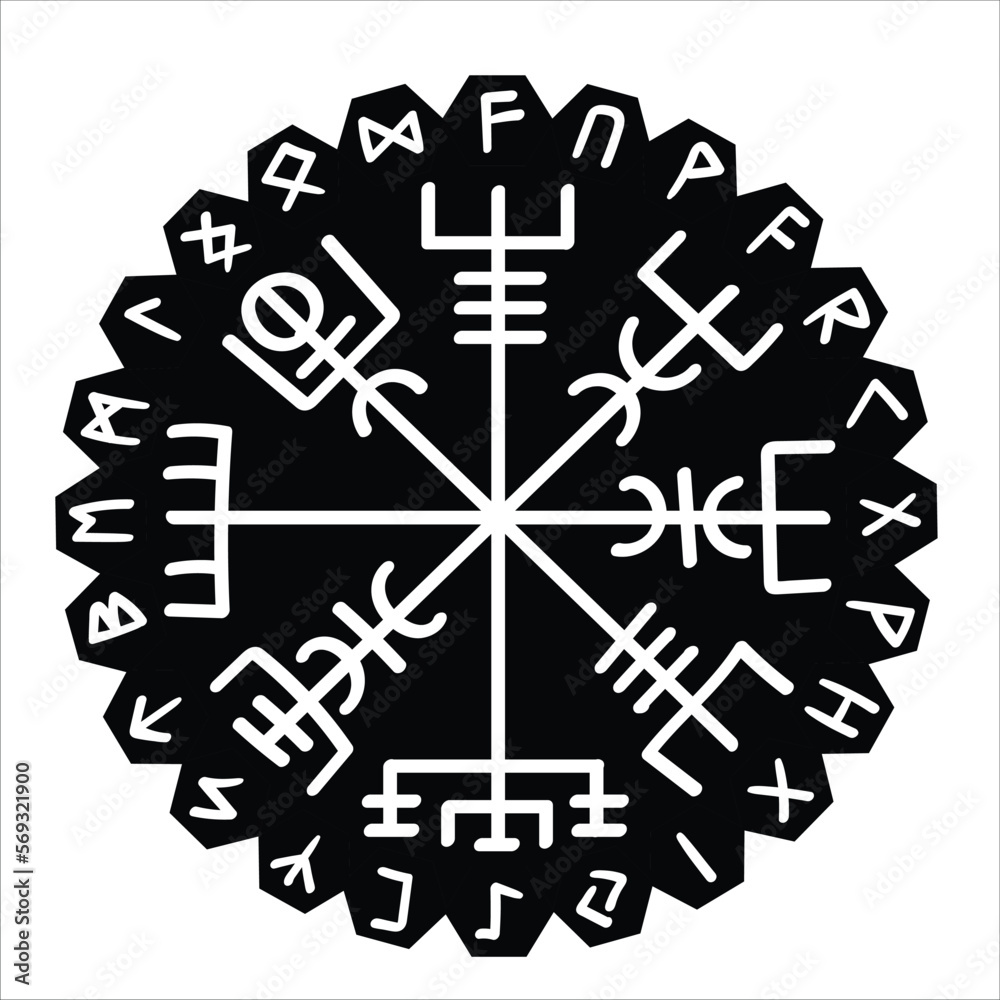 Aegishjalmur viking helm of awe runes vector
Aegishjalmur viking helm of awe runes vector