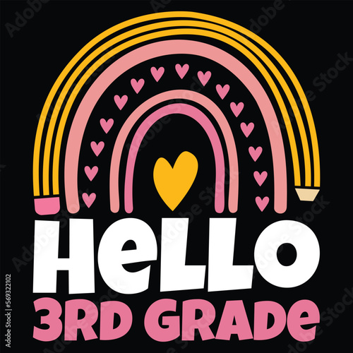 Hello 3rd Grade T-shirt, 100 Days Shirt, 100 days SVG
