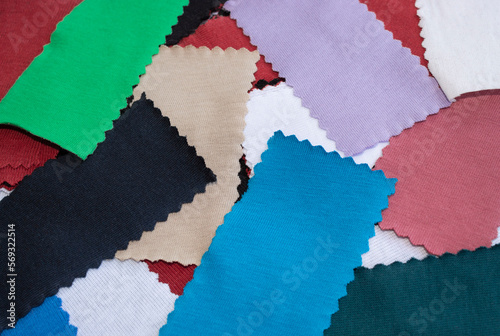 Close up to a rectangular cotton fashion samples