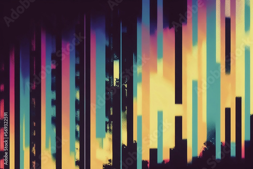 Abstract colorful desktop background - Digital wallpaper illlustration, vintage soft noise pattern, retro VHS glitch © Ryan