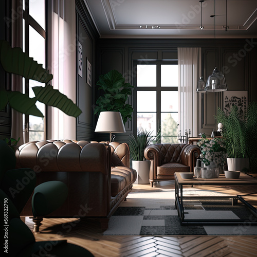 Interior Design, beautiful render, house, room photo