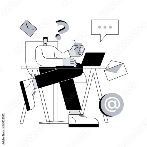 Account administrator abstract concept vector illustration. Software account administration, online administrator job, query processing, platform management, stream manager abstract metaphor.
