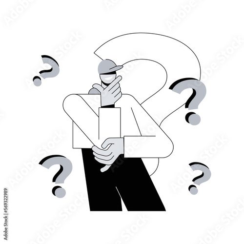 Thinking abstract concept vector illustration. Critical thinking, imagination, positive thought, brainstorming process, brain activity, finding solution, analyzing ability abstract metaphor.