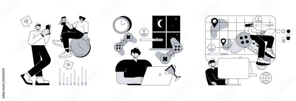 Track video game use concept icon. Time control. Coping with gaming  addiction abstract idea thin line illustration. Isolated outline drawing.  Editable stroke. 11415096 Vector Art at Vecteezy