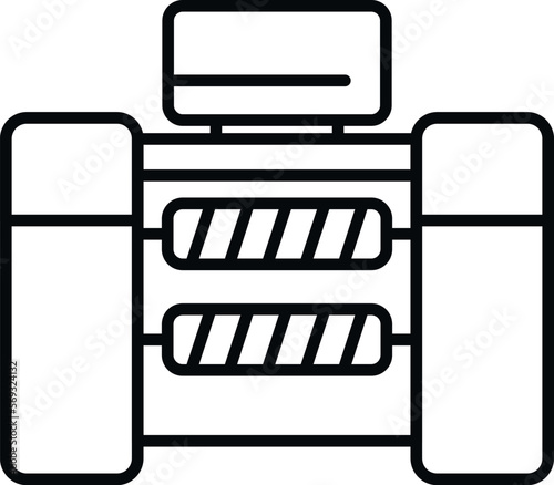 Thread machine icon outline vector. Cotton factory. Clothing roll