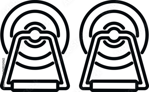 Bobine thread icon outline vector. Fabric plant. Roll fashion