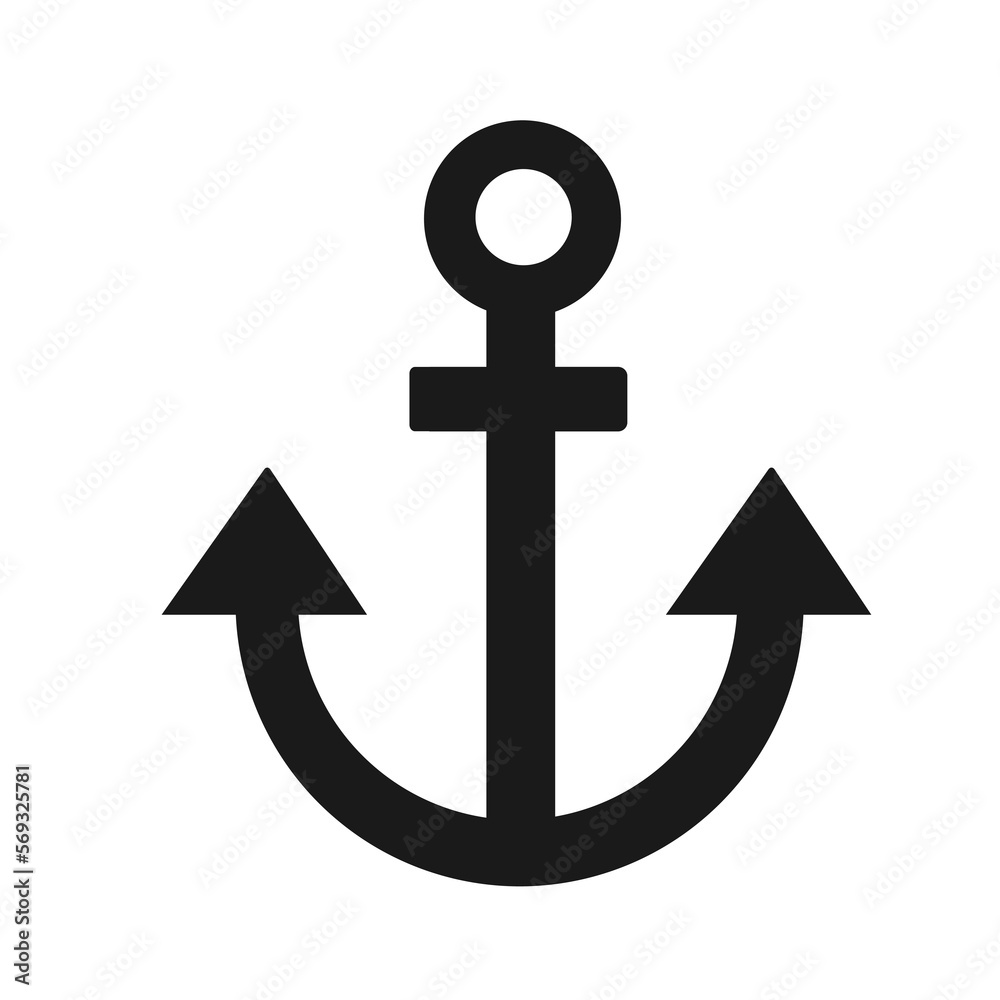 Vector illustration, sea anchor icon. Vector illustration, sea anchor icon.