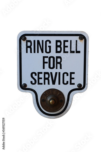 Old fashioned door Bell on white background. Great for inviting your customers to communicate with you