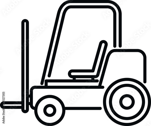 Thread production forklift icon outline vector. Cotton factory. Wool plant