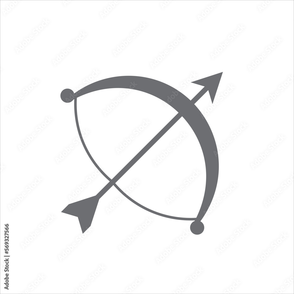 bow and arrow icon vector, illustration, symbol