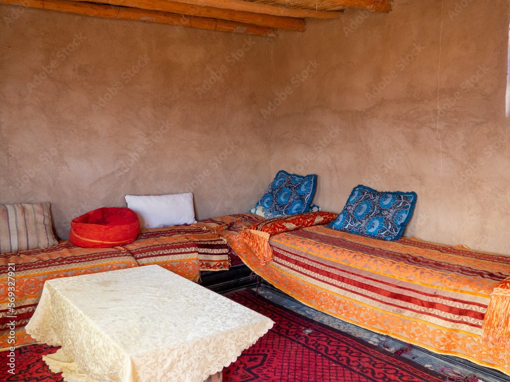 Interior of a typical Moroccan adobe house Stock Photo | Adobe Stock