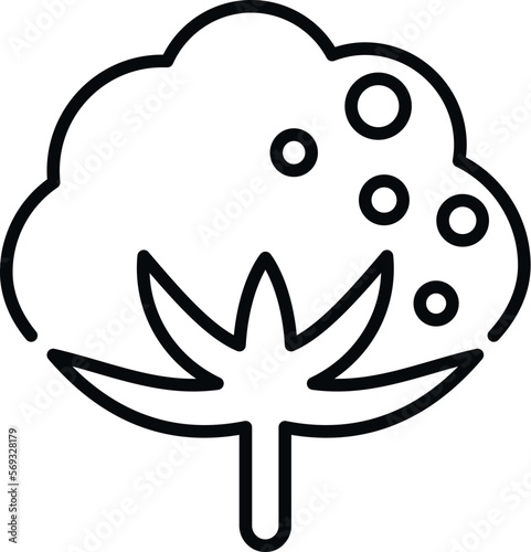 Cotton plant icon outline vector. Thread machine. Yarn wool