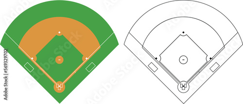 Obraz na płótnie Baseball Field Illustration