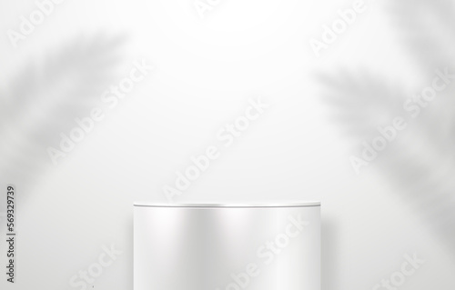 Cylinder pedestal podium. Golden elements and vlack background. Vector rendering 3d shape for products display presentation. Pastel minimal wall scene, Studio room. Empty room background.