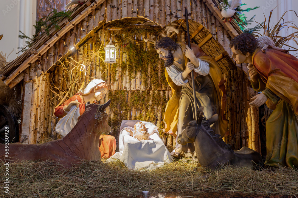 Nativity scene with statues Basilica of the Holy Family in Czestochowa Nativity scene with statues Basilica of the Holy Family in Czestochowa