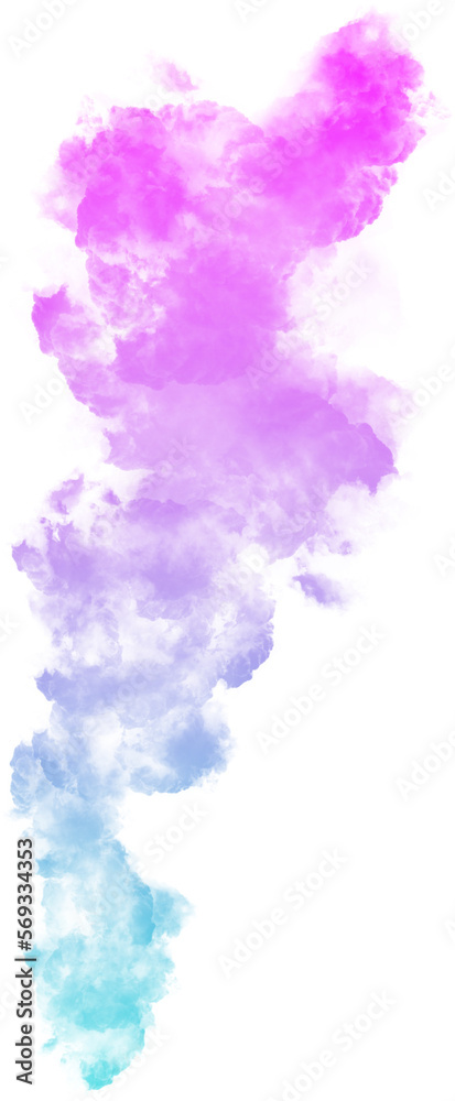 Pink to Blue Gradient Smoke Abstract Shape