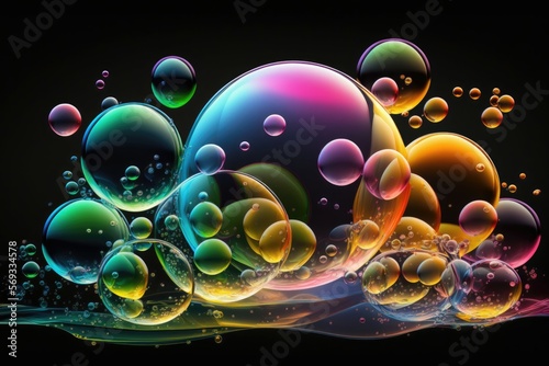 Colorful bubbles background. Generative AI