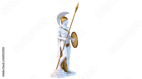 Ares god of war statue 3d Rendering photo