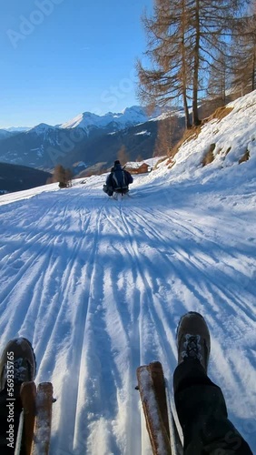Slittare in val Sarentino, Sarntal, Bolzano
