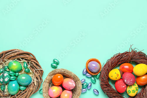 Nests with beautiful Easter...