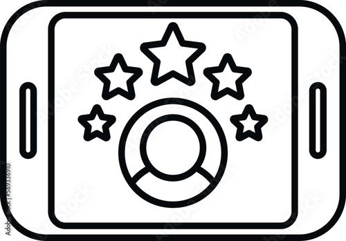 Top review icon outline vector. Online award. Win quality