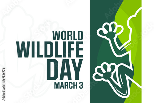 World Wildlife Day. March 3. Vector illustration. Holiday poster.