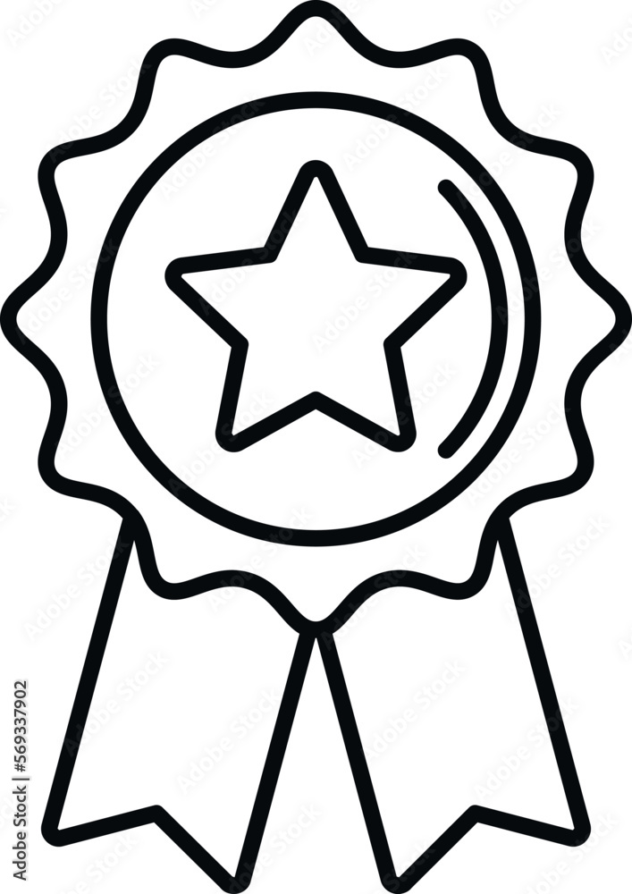 Ranking emblem icon outline vector. Medal award. Trophy winner Ranking emblem icon outline vector. Medal award. Trophy winner