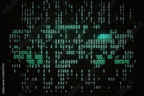 digital matrix code desktop background Generative AI, Generativ, KI