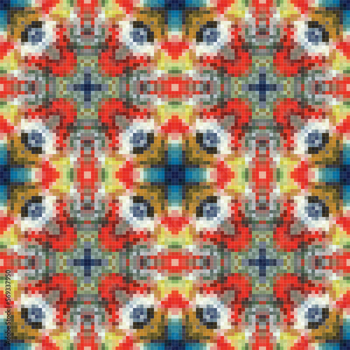 Mediterranean mosaic seamless pattern design.