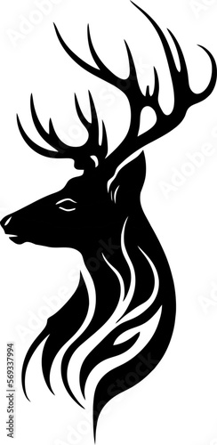 tattoo vector illustration of a black moose