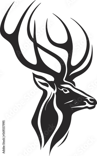 tattoo vector illustration of a black moose