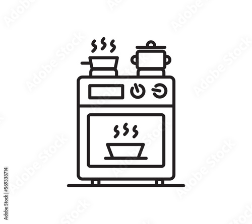 oven icon microwave icon cooking concept for kitchen interior design themes, website, books, pictogram for  app web logo banner - Vector