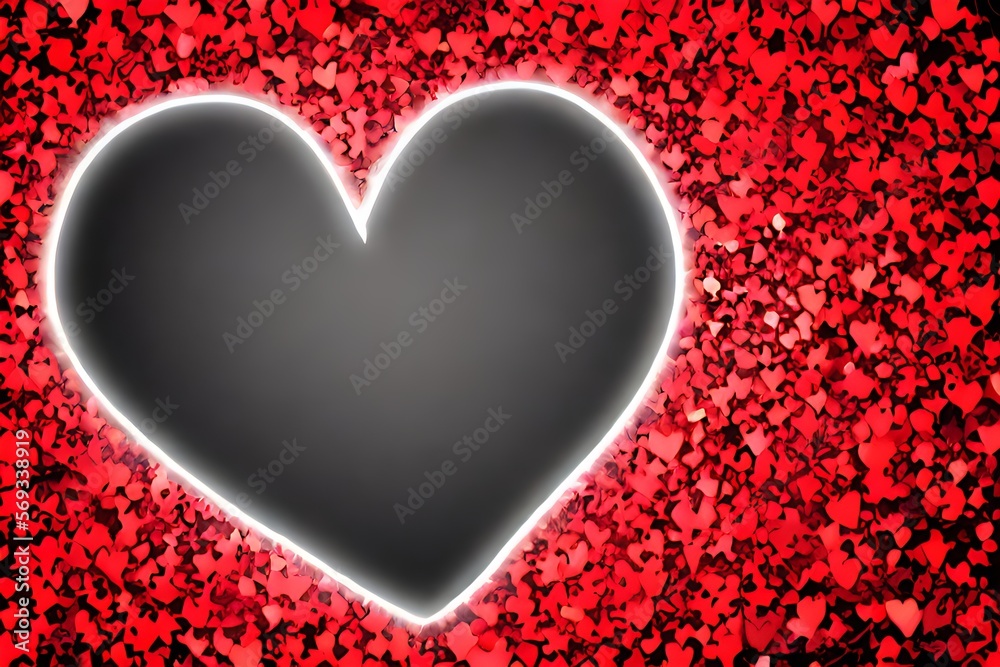 red heart on black background, generative ai red heart on black background, generative ai