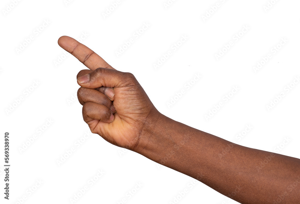 Man pointing finger in order to show something, isolated on white or transparent background Man pointing finger in order to show something, isolated on white or transparent background