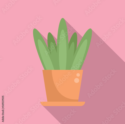 Summer plant icon flat vector. Nature house. Art tree