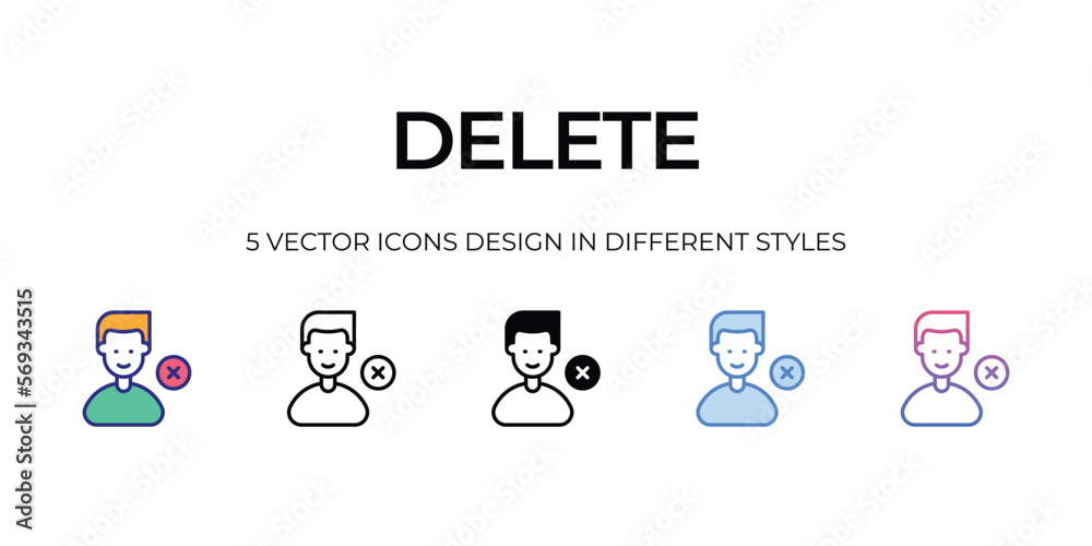 friend delete Icons Set vector Illustration.