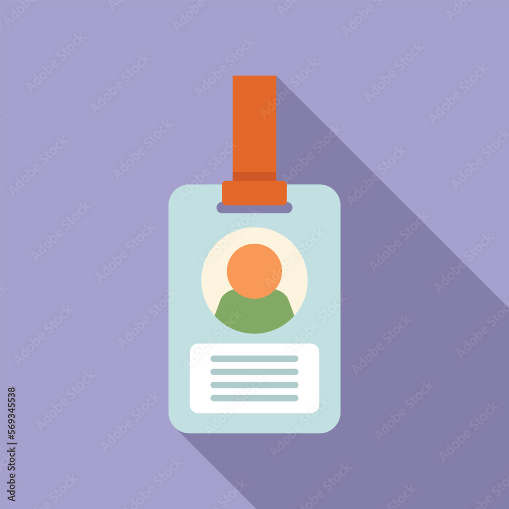 Id card icon flat vector. Public brand. Strategy review Id card icon flat vector. Public brand. Strategy review