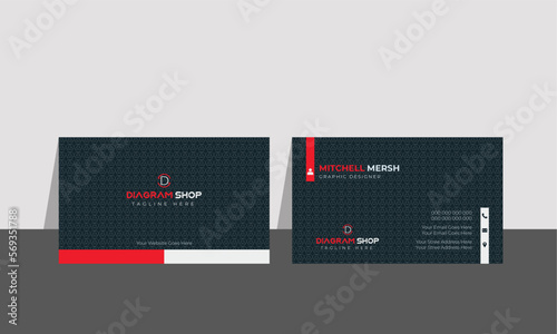 Luxury business card flat design template vector.
