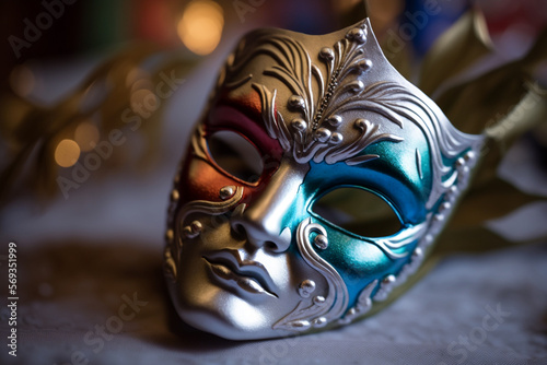 Colorful modern carnival mask, Carnival is a popular festival that takes place every year on a different date. Carnival emerged in Europe, preceding Lent, and spread to different parts of the world.
